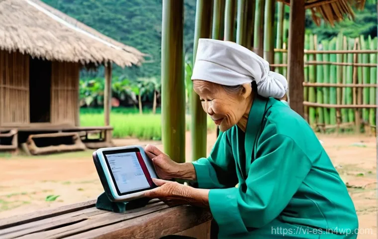 예방 중심 헬스케어의 기술적 도전과제 - **Prompt:** A vivid depiction of the digital divide in a remote Vietnamese village. An elderly Vietn...