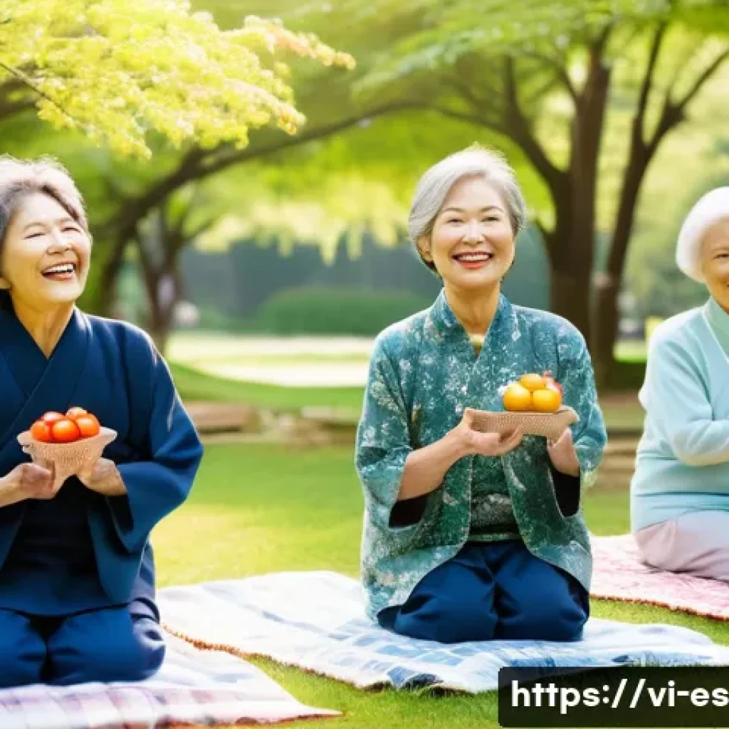 예방 중심 헬스케어의 국제 사례 비교 - **Prompt inspired by Japan's longevity and community health:**
    "A vibrant and diverse group of e...