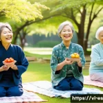 예방 중심 헬스케어의 국제 사례 비교 - **Prompt inspired by Japan's longevity and community health:**
    "A vibrant and diverse group of e...