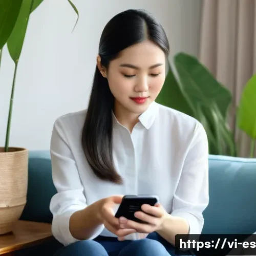 예방 중심 헬스케어의 모범 사례 - A Vietnamese woman in her 30s wearing smart casual clothing and a modern smartwatch on her wrist, si...