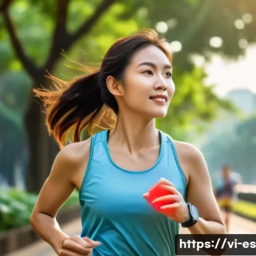 예방 중심 헬스케어의 기술 통합 방안 - A modern Vietnamese woman in her 30s wearing smart casual clothes and a stylish smartwatch on her wr...