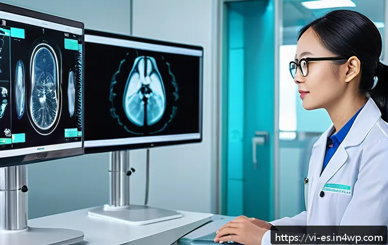 예방 중심 헬스케어와 환자 중심 서비스 - A modern Vietnamese healthcare professional using AI-powered diagnostic tools in a bright, high-tech...