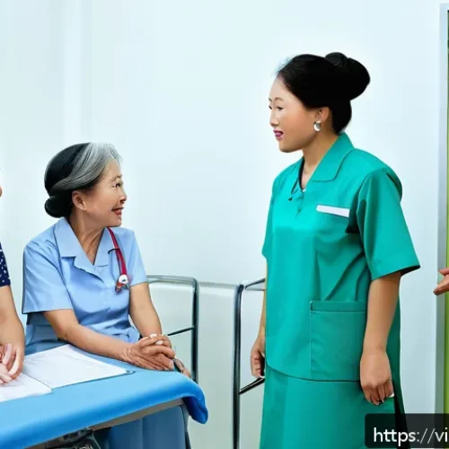 Home 17 예방 중심 헬스케어의 법적 측면 - A vibrant Vietnamese community health clinic scene showing a diverse group of adults and elderly peo...